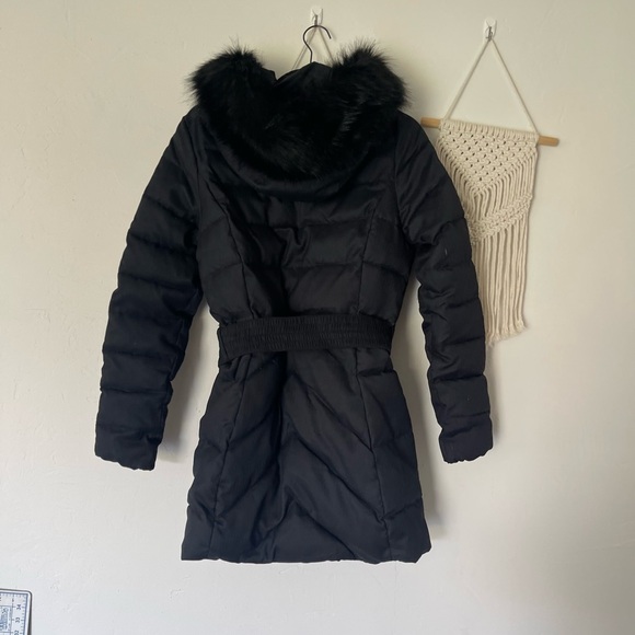 Barbour Waylite Quilted Puffer Coat Faux Fur-Trimmed Black - Picture 3 of 8